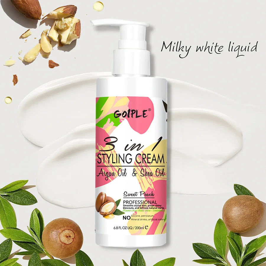 Spray Thermoprotecteur & Crème Coiffante — Protection Chaleur et UV, Soin Styling pour Cheveux Lisses et Bouclés