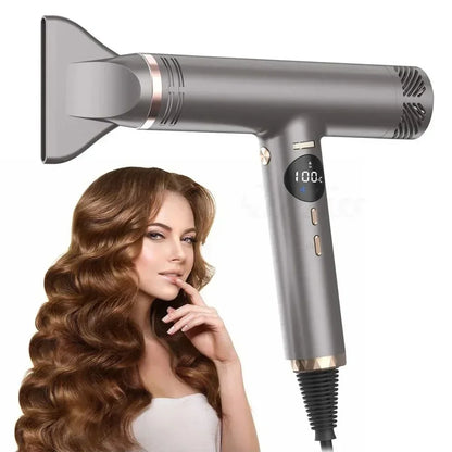 Professional Hair Dryer 10000RPM High Speed LCD Display Powerful Wind Air Temperature Control Negative Ion Styling Tools