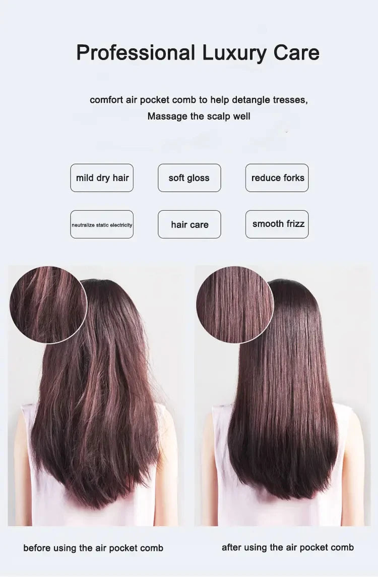 Nouvelle brosse à cheveux pour femmes 👩‍🦱✨ Brosse à coussin d’air pour massage du cuir chevelu, idéale pour démêler les cheveux mouillés ou bouclés 💆‍♀️ Parfaite pour le coiffage et le lissage en salon ou à la maison 💖