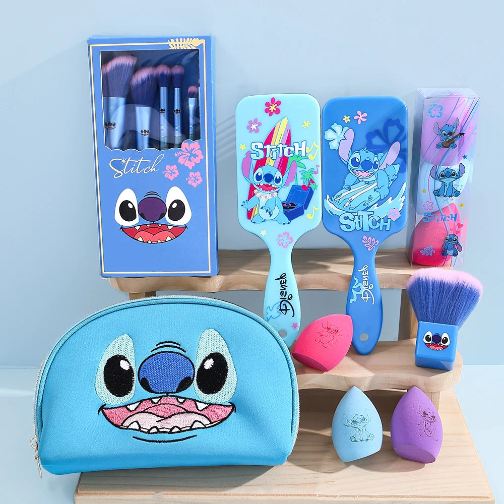 🌈✨ Set de pinceaux maquillage Stitch cartoon, outils de beauté créatifs parfaits pour les filles 🎀 — idéal pour anniversaires 🎉 et cadeaux de fêtes 🎁