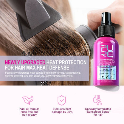 PURC Heat Protection Spray Smoothing Anti Frizz Dry Hair Scalp Treatment Hair Care Products for Women