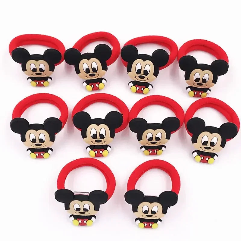 🎀 Lot de 10 pinces à cheveux Disney Mickey & Minnie 🎀 Pinces en PVC avec nœud à pois, style cartoon. Accessoires adorables pour filles — parfaits pour offrir ou compléter une tenue ! 💖
