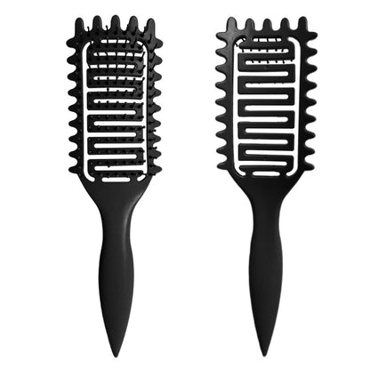 Brosse coiffante spéciale boucles – Brosse creuse à poils de sanglier pour démêler, définir et structurer les boucles. Peigne idéal pour cheveux emmêlés et outils de mise en forme des boucles.