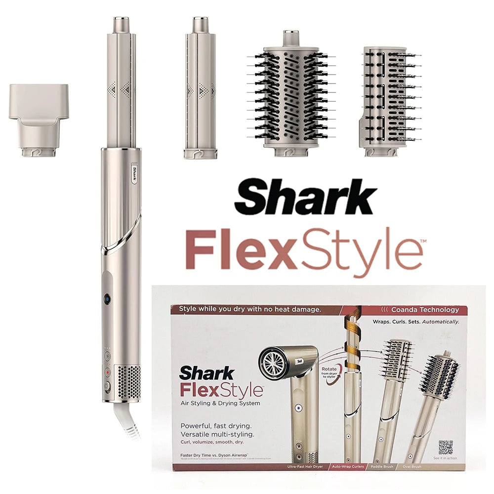 Sèche-cheveux et styler Shark FlexStyle HD430 💨✨ Système ionique négatif – brosse puissante & multi-styler avec boucleurs auto-enroulants pour un coiffage rapide et soyeux.