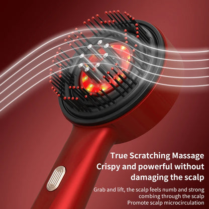 Brosse Électrique de Repousse Capillaire avec Lumière Infrarouge – Appareil de Massage du Cuir Chevelu par Acupression, Anti-Chute de Cheveux et Peigne Massant Stimulateur