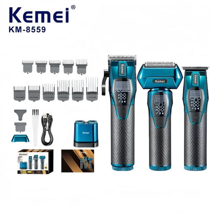 Tondeuse Kemei Professionnelle – Tondeuse rechargeable pour cheveux et barbe 0 mm, sans fil, modèle KM-8559