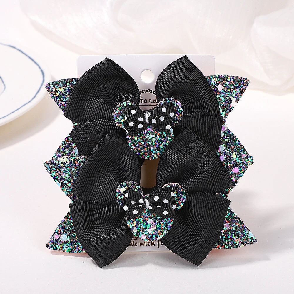 Lot de 2 pinces à cheveux nœud papillon de 10 cm pour petites filles 🎀 – Accessoire mignon à pois pour coiffure, fête ou quotidien.