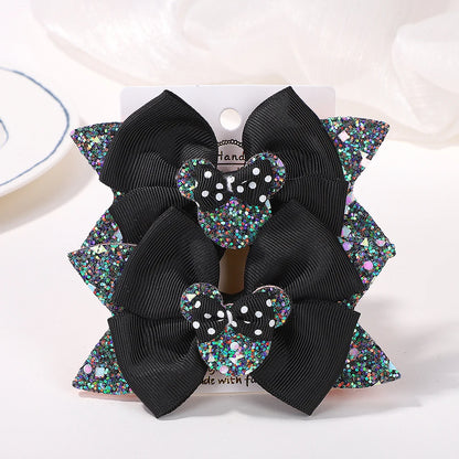 Lot de 2 pinces à cheveux nœud papillon de 10 cm pour petites filles 🎀 – Accessoire mignon à pois pour coiffure, fête ou quotidien.