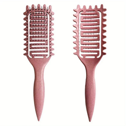 Brosse coiffante spéciale boucles – Brosse creuse à poils de sanglier pour démêler, définir et structurer les boucles. Peigne idéal pour cheveux emmêlés et outils de mise en forme des boucles.