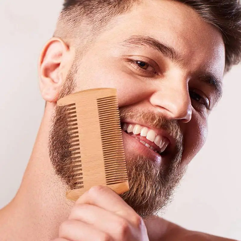Coffret de soins pour barbe – 5 pièces : huile de croissance, peigne, sac de rangement et soins pour barbe et moustache plus épaisses.