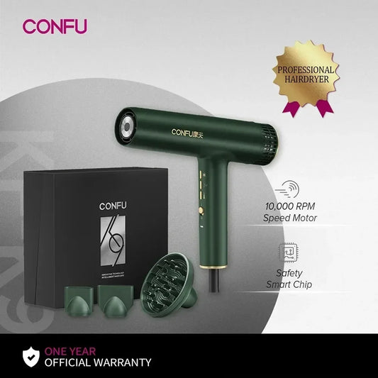 Sèche-cheveux professionnel à haute vitesse — souffle puissant, ions négatifs, séchage rapide idéal pour salons et soins capillaires.